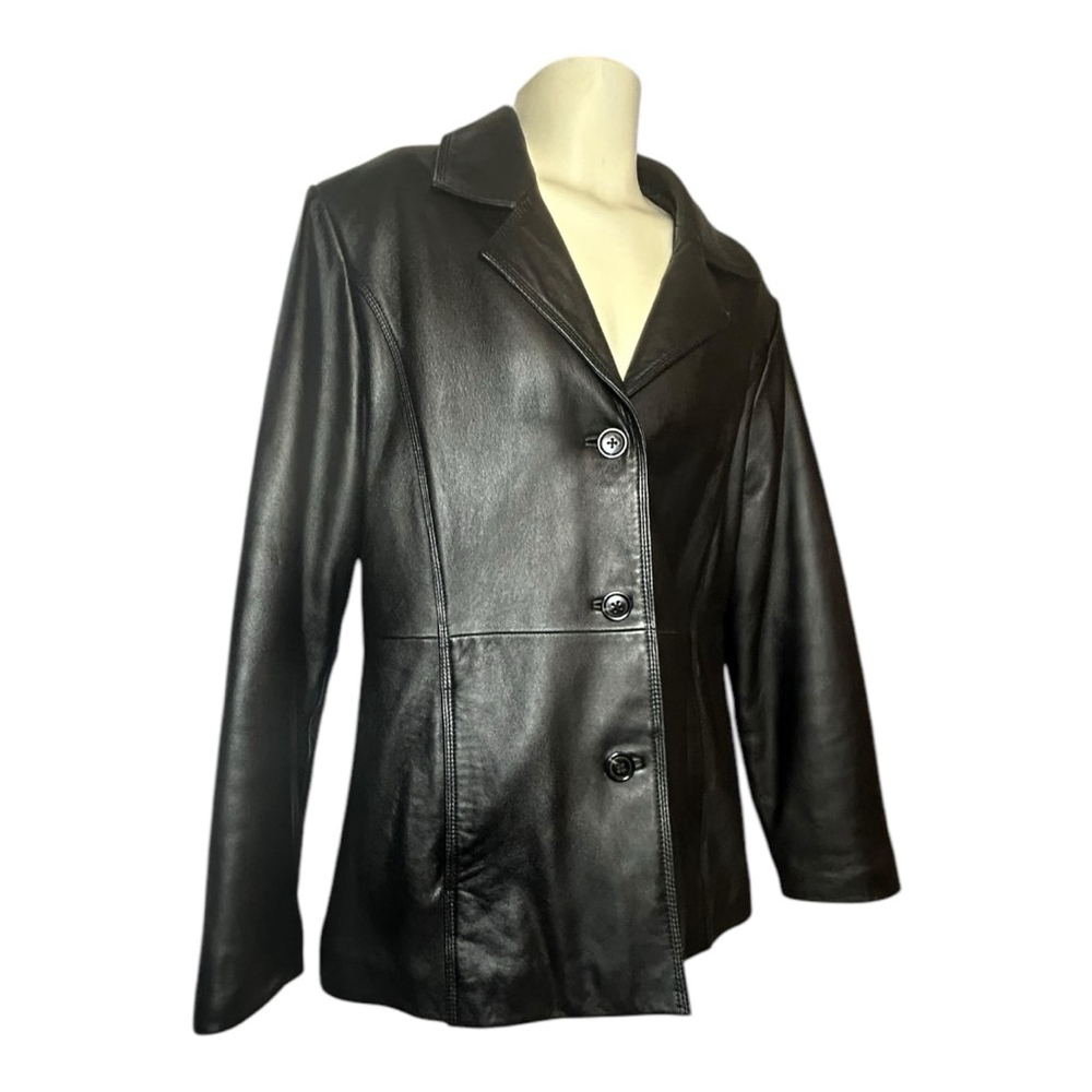 Denver Haves - Y2K 90s Style - Women’s Soft Buttery Leather Jacket - Size Medium